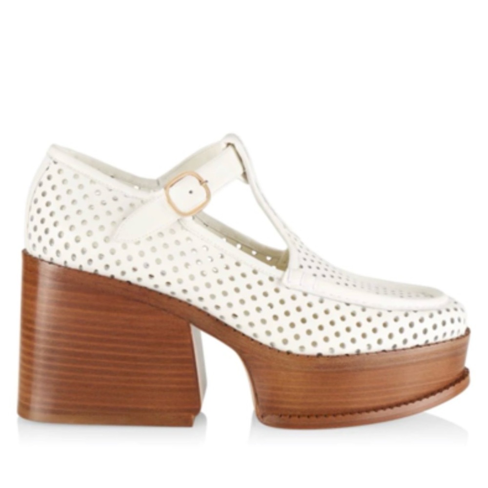 🤩GABRIELA HEARST ARIA PERFORATED MARY JANE LEATHER PLATFORM LOAFERS🤩